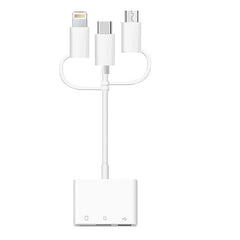 Adaptador extensor USB OTG para lector de tarjetas 3 en 1