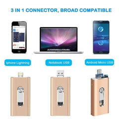 RQW-02 Unidad flash 3 en 1 USB 2.0 y 8 pines...