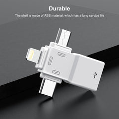 Adaptador USB 2.0 a 8 pines + USB-C / Type-C + Micro USB OTG