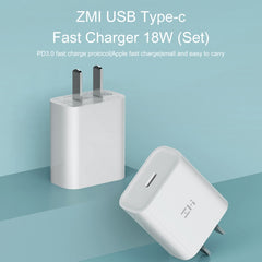 Adaptador de corriente original Xiaomi Youpin ZMI 20W con cable, enchufe de EE. UU.