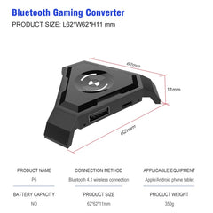 HXSJ P5 Teclado Ratón Convertidor Bluetooth para Juegos