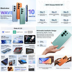 Blackview WAVE 10, 8 GB + 256 GB, 6,88 pulga...