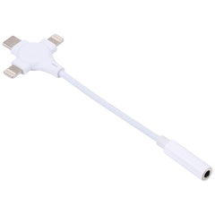 Cable adaptador doble de 8 pines + USB-C/Tipo-C macho a hembra de 3,5 mm