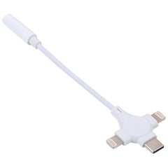 Cable adaptador doble de 8 pines + USB-C/Tipo-C macho a hembra de 3,5 mm