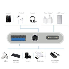 Adaptador OTG 3 en 1 USB-C / Type-C macho a ...