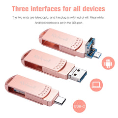 Richwell 3 en 1 16G Tipo-C + Micro USB + Disco flash USB 3.0