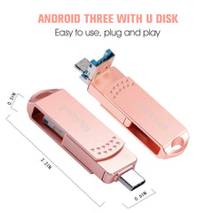 Richwell 3 en 1 32G Tipo-C + Micro USB + Disco flash USB 3.0