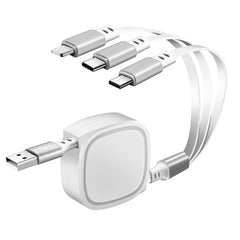 Cable de carga retráctil USB 3 en 1 de 1,2 m