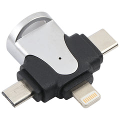 Adaptador 3 en 1 de 8 pines + Tipo-C + Micro USB a USB 3.0 hembra