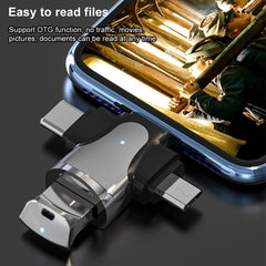 Adaptador 3 en 1 de 8 pines + Tipo-C + Micro USB a USB 3.0 hembra