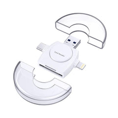 X-Flash R01 3 en 1 8 pines + USB-C / Type-C + Interfaz Micro USB Lector de tarjetas SD / TF