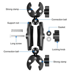 Abrazadera de cangrejo para motocicleta, soporte de cabeza de bola de montaje fijo para GoPro