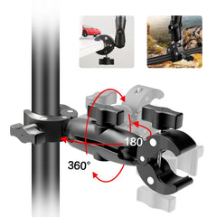 Abrazadera de cangrejo para motocicleta, soporte de cabeza de bola de montaje fijo para GoPro