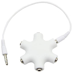 Adaptador hembra estéreo de 6 puertos de 3,5 mm con cable de audio de 3,5 mm