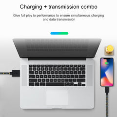 Cable de carga de transferencia de datos de 8 pines USB de red de nailon de 1 m
