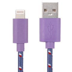 Cable de carga de transferencia de datos de 8 pines USB de red de nailon de 1 m