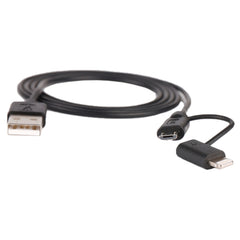 Cable MFI 2 en 1 de 8 pines + Micro USB 2.0 macho a USB de 1m