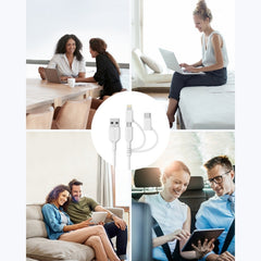 ANKER USB a 8 pines + Micro USB + Cable de datos MFI tipo C