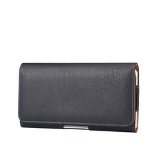 Funda de cuero con riñonera para teléfonos inteligentes de 6,3 pulgadas o menos