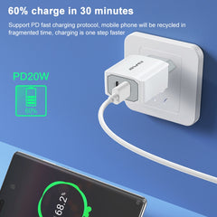 Cargador de viaje de carga rápida con cable de datos