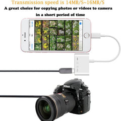 Adaptador lector de cámara 4 en 1 SD TF USB a Lightning IOS 13