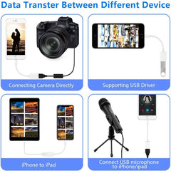 Adaptador USB OTG para iPhone y iPad FA-STAR, disco U, interfaz MIDI