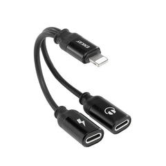 ENKAY Adaptador de audio convertidor de carga de 8 pines a doble 8 pines