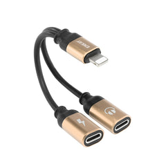 ENKAY Adaptador de audio convertidor de carga de 8 pines a doble 8 pines