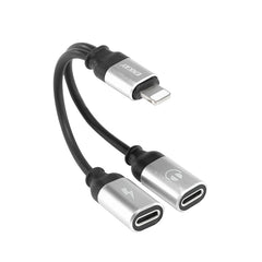 ENKAY Adaptador de audio convertidor de carga de 8 pines a doble 8 pines