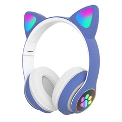 Auriculares de oreja de gato RGB de conexión dual compatibles con tarjeta TF