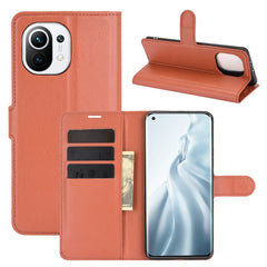 Para Xiaomi Mi 11 Litchi Texture Funda prote...