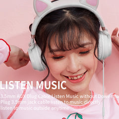 Auriculares estéreo con cable y oreja de gato Muisc con micrófono