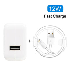 Cargador USB de 12 W + cable de datos USB a 8 pines para iPad, enchufe de EE. UU.