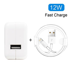 Cargador USB de 12 W + cable de datos USB a 8 pines para iPad, enchufe del Reino Unido