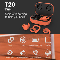 Auriculares deportivos T20 TWS inalámbricos Bluetooth IPX6