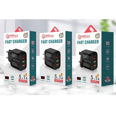 F002C QC3.0 USB + USB 2.0 LED Pantalla digit...