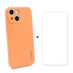 ENKAY Funda de Silicona + Protector de Cristal para iPhone 13