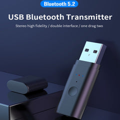 Transmisor Bluetooth 5.2 TX35 USB / AUX de doble salida