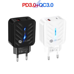 Cargador USB PD03 20W PD3.0 + QC3.0 con cabl...