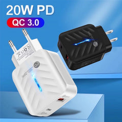 Cargador USB PD03 20W PD3.0 + QC3.0 con cabl...