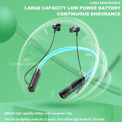Auriculares Bluetooth JG4 LED montados en el cuello