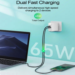 PD-65W USB-C/Tipo-C + QC3.0 Adaptador de car...