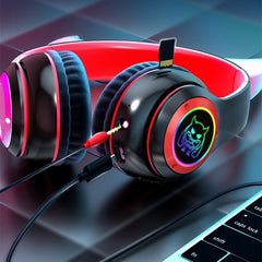 STN25 Devil Ear Auriculares para niños con micrófono Auriculares inalámbricos Luz brillante Caja de música Regalo de Navidad
