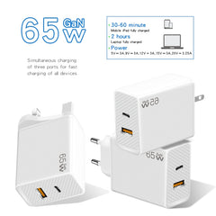 GaN PD48W Type-C PD3.0 + USB3.0 Adaptador pa...