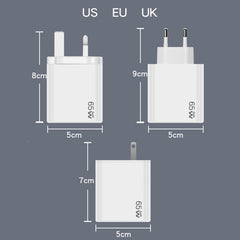 GaN PD48W Type-C PD3.0 + USB3.0 Adaptador pa...
