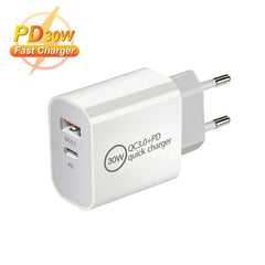 Cargador de puerto dual USB PD30W USB-C / Ty...