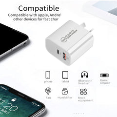 Cargador de puerto dual USB PD30W USB-C / Ty...