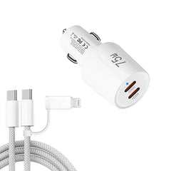 Cargador de coche TE-P66 de 75 W con doble p...