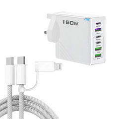Cargador rápido de 160 W con 3 puertos USB t...