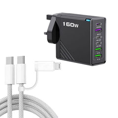 Cargador rápido de 160 W con 3 puertos USB t...